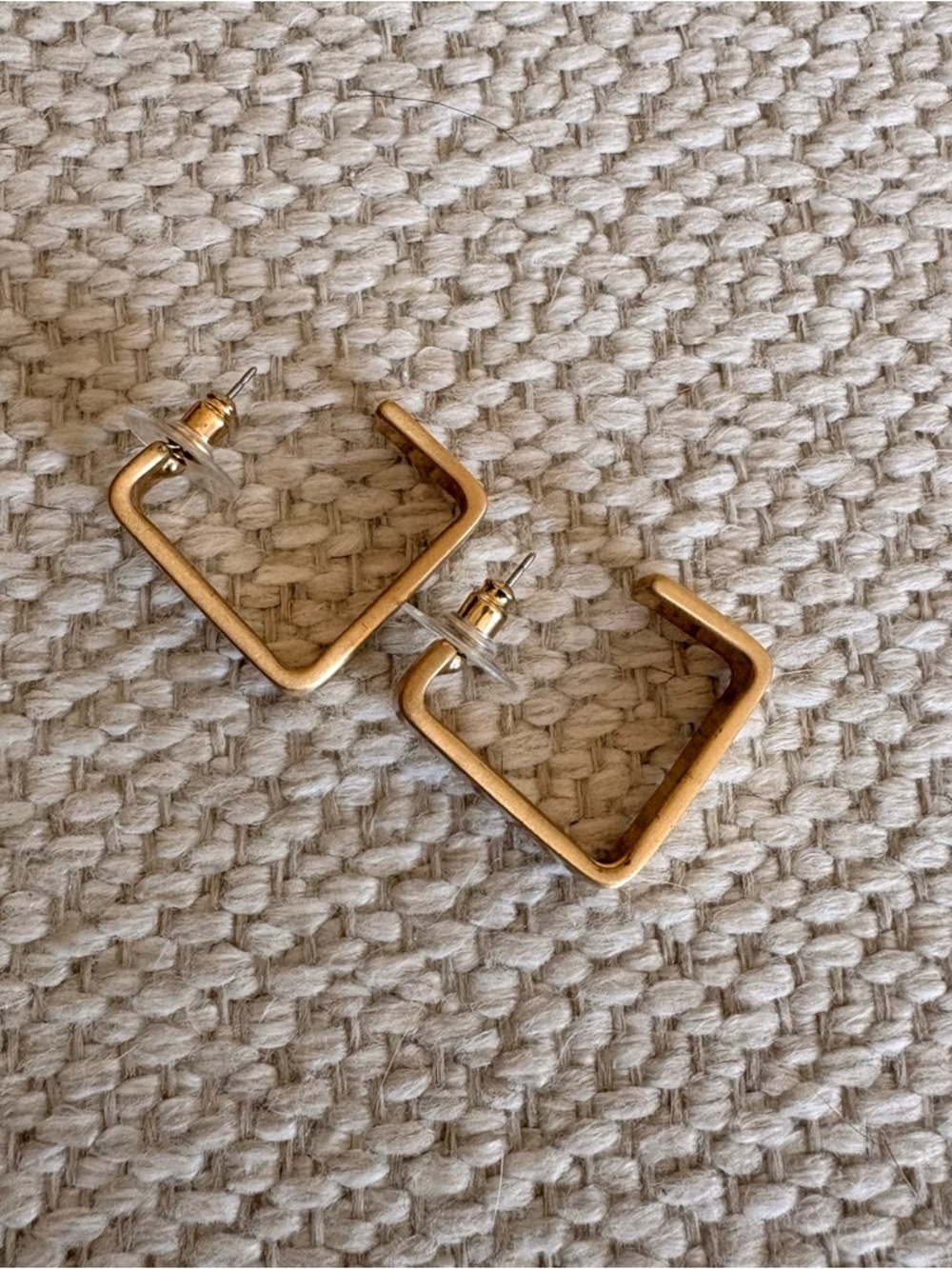 Minimalist Gold Square Hoop Earrings - Women Jewelry